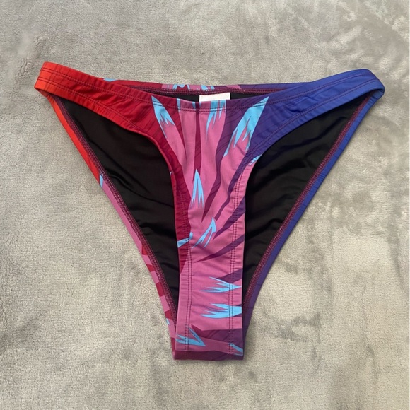 New! Bfyne Alieva Pink Blue Tropical Print Bikini Bottom 10597 - Picture 2 of 7